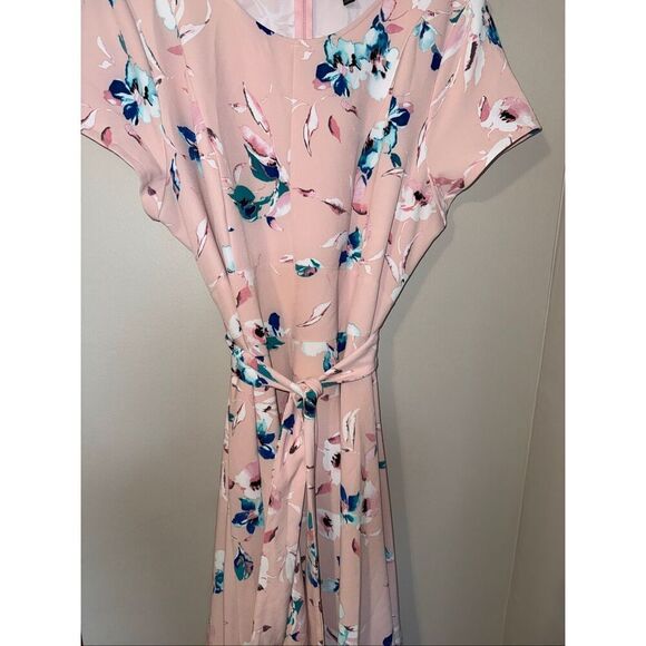 Lane Bryant Size 18 Lena High Low Dress Pastel Pink Blue Floral Modest Feminine - Picture 7 of 15